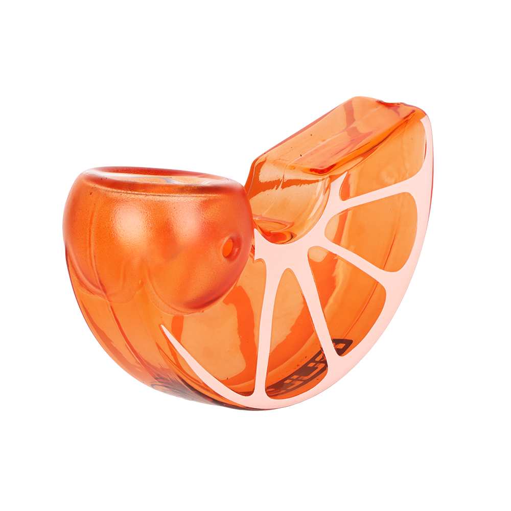 Pulsar Fruit Slice Hand Pipe | Orange | Carb Hole View