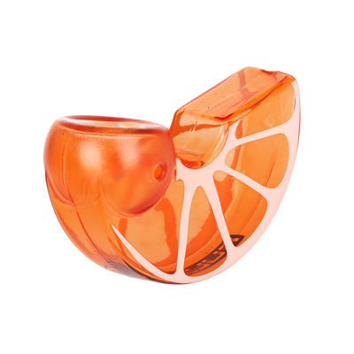 Pulsar Fruit Slice Hand Pipe | Orange | Carb Hole View
