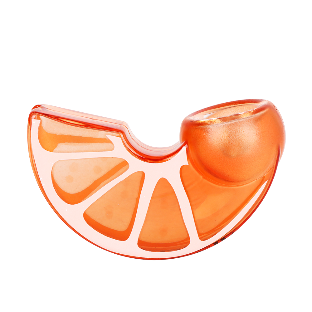 Pulsar Fruit Slice Hand Pipe | Orange | Side View
