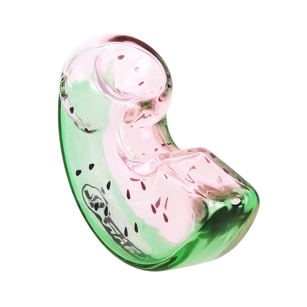 Pulsar Fruit Slice Hand Pipe | Watermelon | Bowl & Mouthpiece View