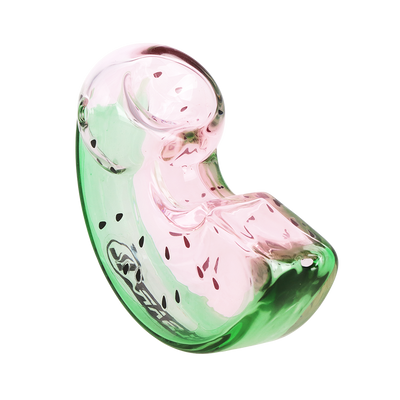 Pulsar Fruit Slice Hand Pipe | Watermelon | Bowl & Mouthpiece View