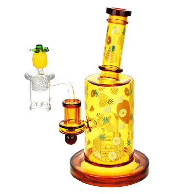 Pulsar Fruit Series Wax Pipe Duo | Pineapple Express | Dab Rig | Front View