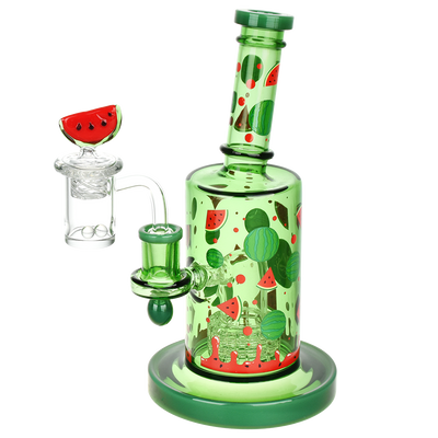 Pulsar Fruit Series Wax Pipe Duo | Watermelon Zkittles | Dab Rig | Front View