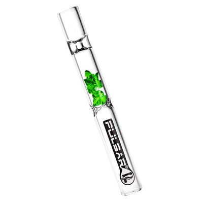 Pulsar Gem Filter Glass Chillum Set | Green