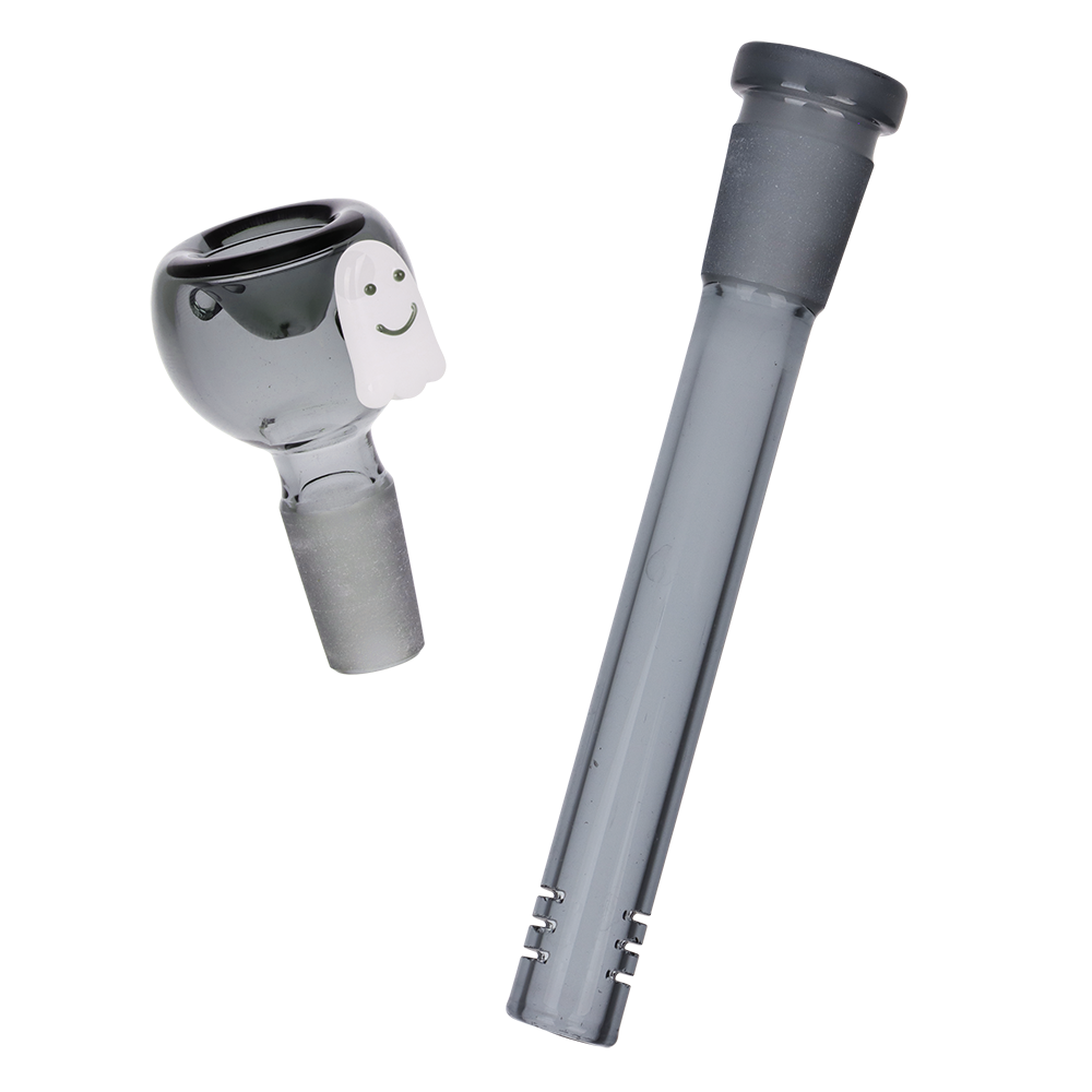 Pulsar Giddy Ghost Beaker Bong | Matching Herb Slide & Downstem