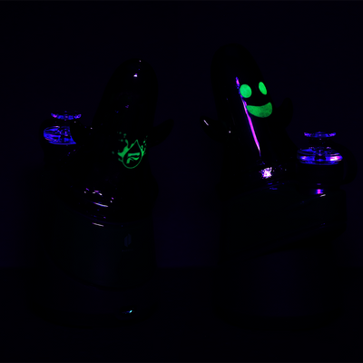 Pulsar Giddy Ghost Rig for Puffco Peak Series | Glow In The Dark Accents | Front & Back