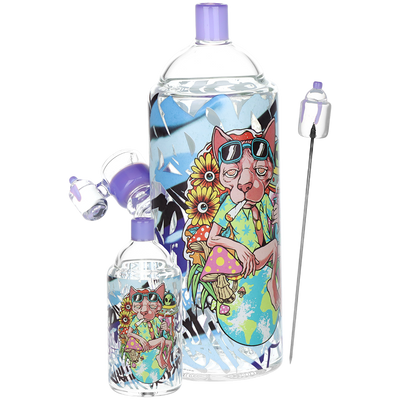 Pulsar Graffiti Series Spray Paint Herb Pipe Duo | Chill Cat Design | Full Set