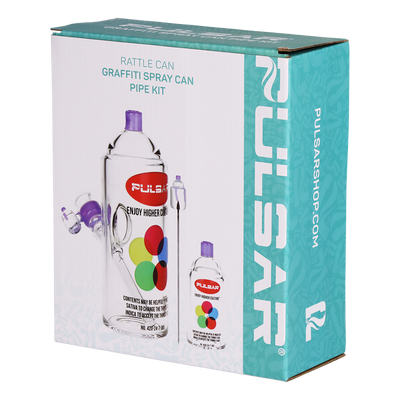 Pulsar Graffiti Series Spray Paint Herb Pipe Duo | Rattle Can | Packaging