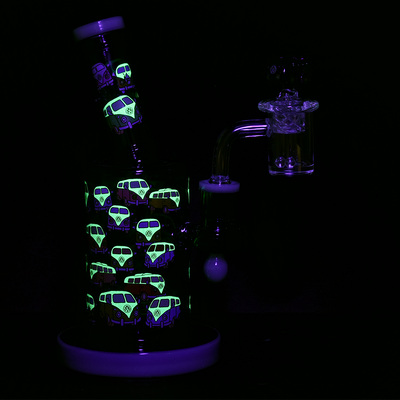 Pulsar Greatest Hits Series Wax Pipe Duo | V-Dubz | Dab Rig Glow In The Dark Accents