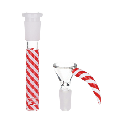 Pulsar Happy Snowman Beaker Bong | Matching Downstem & Herb Slide