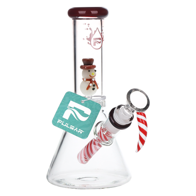 Pulsar Happy Snowman Beaker Bong | Front View