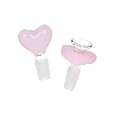 Pulsar Heart Hookup Dual Neck Bong | Opaque Pink | Glass Plug & Herb Slide