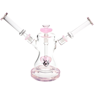 Pulsar Heart Hookup Dual Neck Bong | Opaque Pink