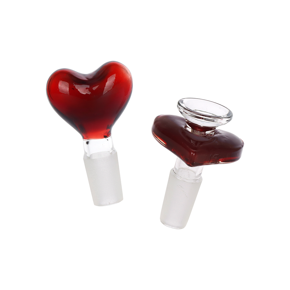 Pulsar Heart Hookup Dual Neck Bong | Red | Glass Plug & Herb Slide