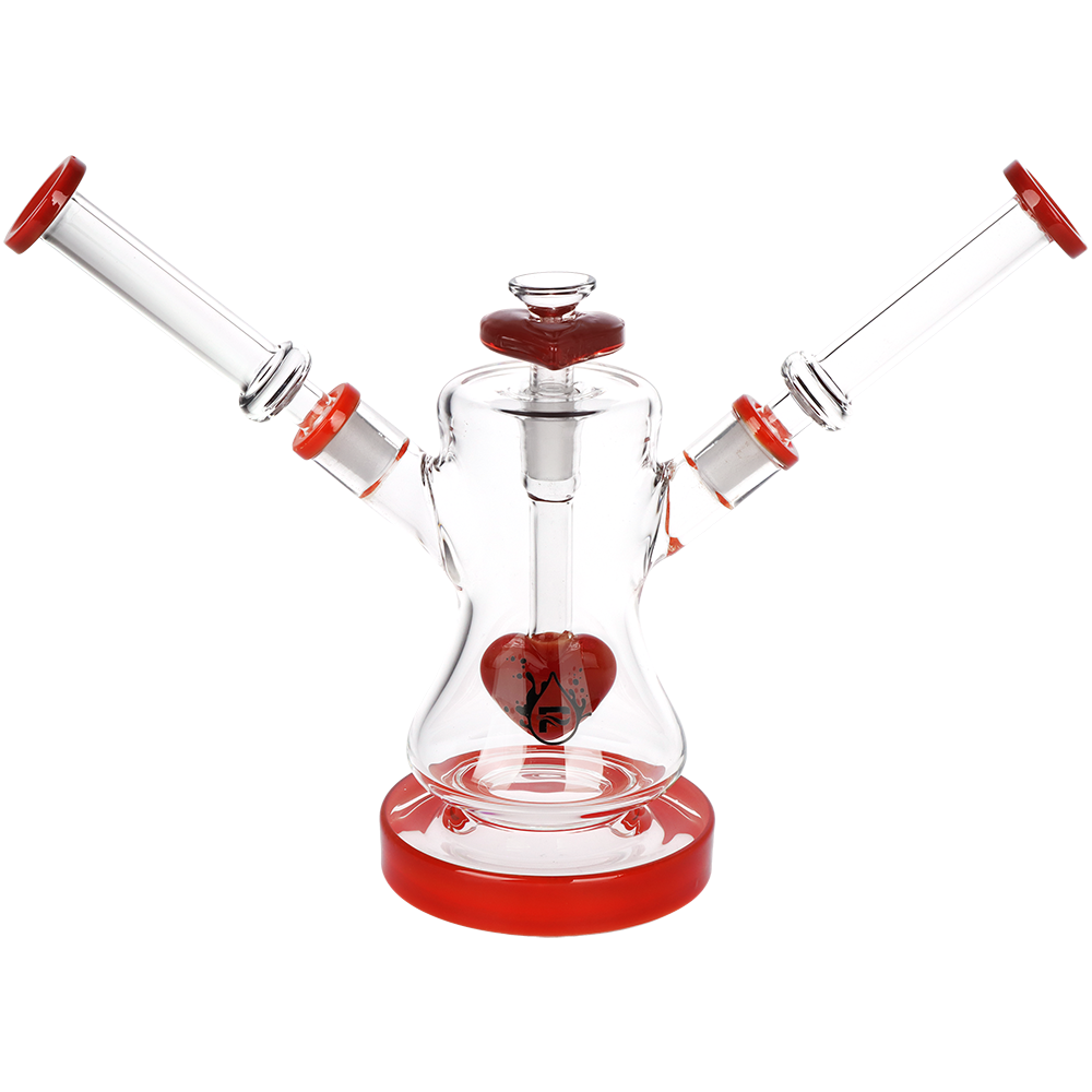 Pulsar Heart Hookup Dual Neck Bong | Red