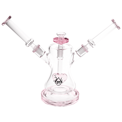 Pulsar Heart Hookup Dual Neck Bong | Transparent Pink