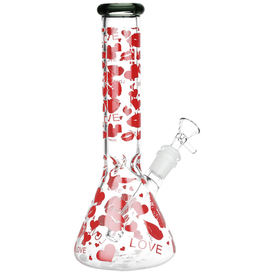 Pulsar Hearts & Kisses Beaker Bong | Back View