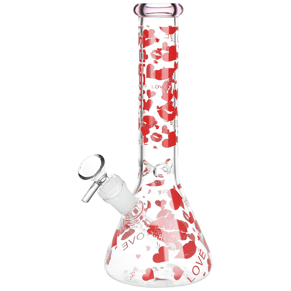 Pulsar Hearts & Kisses Beaker Bong | Front View