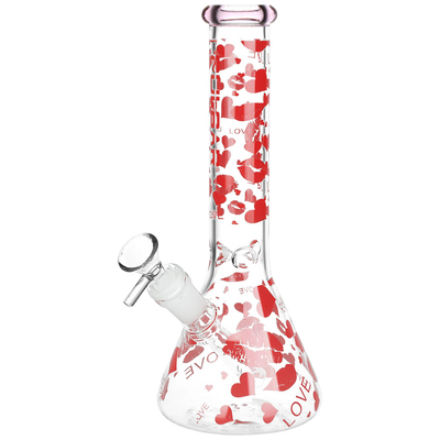 Pulsar Hearts & Kisses Beaker Bong | Front View