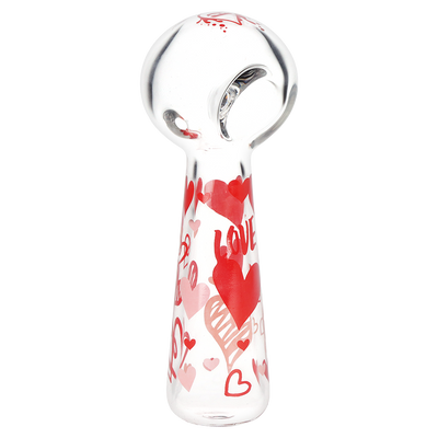 Pulsar Hearts 'n' Roses Beaker Herb Pipe Duo | Matching Spoon Pipe | Top View