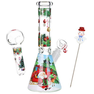 Pulsar Ho-Ho-Holiday Beaker Herb Pipe Duo | Full Set