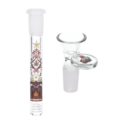 Pulsar Holiday Hibernation Beaker Bong | Matching Downstem & Herb Slide