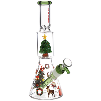Pulsar Holiday Party Tree Beaker Bong | Front View