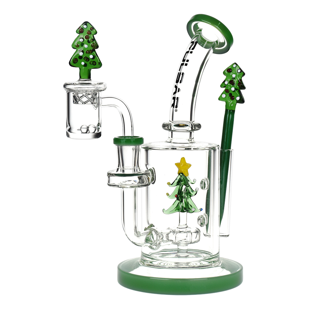 Pulsar Holidaze Dab Rig Set | Chrismas Tree | Front View