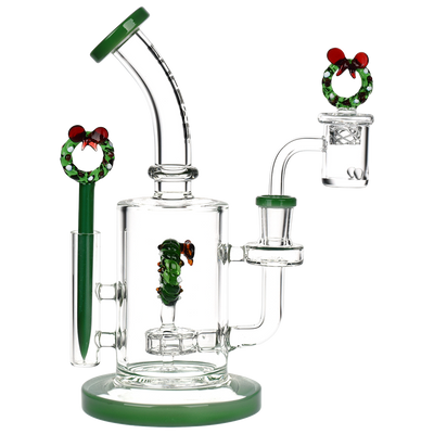Pulsar Holidaze Dab Rig Set | Wreath | Side View