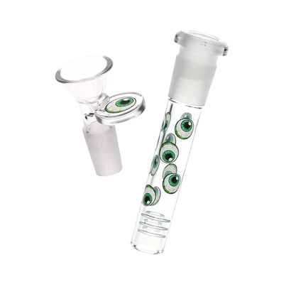 Pulsar Hypnotic Cat Flared Beaker Bong | Matching Downstem & Herb Slide