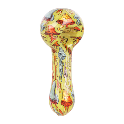 Pulsar Inside Print Spoon Pipe | Dancing Shrooms | Top View
