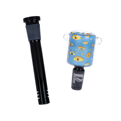 Pulsar Inside Print Straight Tube Bong | Eye Can See You | Downstem & Herb Slide