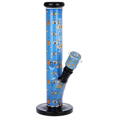 Pulsar Inside Print Straight Tube Bong | Eye Can See You | Front View