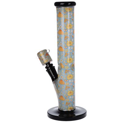 Pulsar Inside Print Straight Tube Bong | Flower Vision | Back View