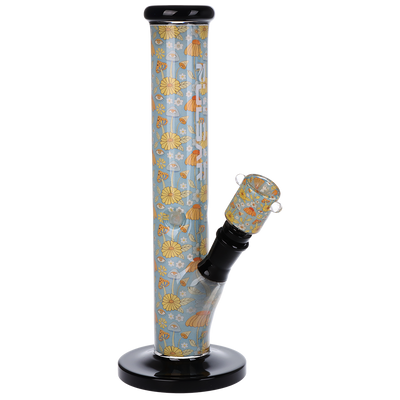 Pulsar Inside Print Straight Tube Bong | Flower Vision | Front View