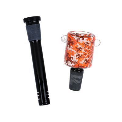 Pulsar Inside Print Straight Tube Bong | Interlocking Lizards | Downstem & Herb Slide