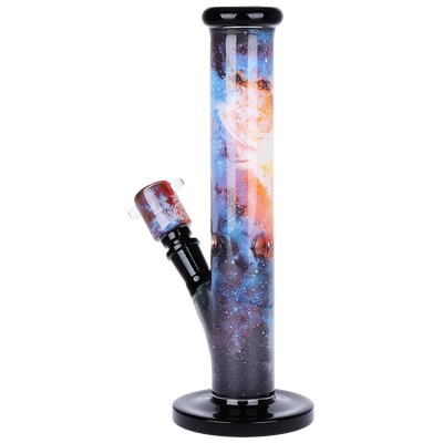 Pulsar Inside Print Straight Tube Bong | Nebular | Back View