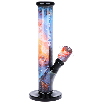 Pulsar Inside Print Straight Tube Bong | Nebular | Front View