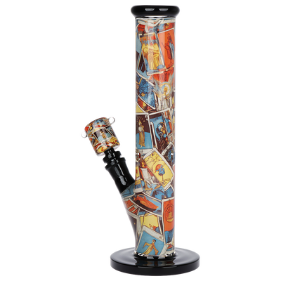 Pulsar Inside Print Straight Tube Bong | Tarot Time | Back View
