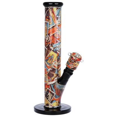 Pulsar Inside Print Straight Tube Bong | Tarot Time | Front View
