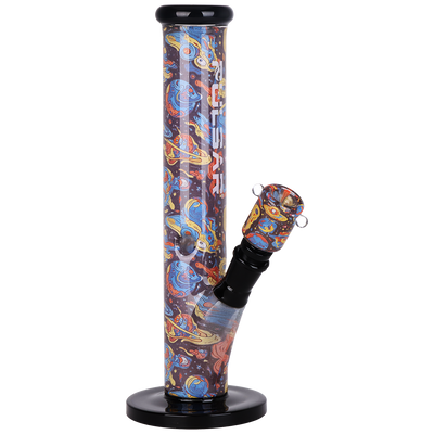 Pulsar Inside Print Straight Tube Bong | Weird Space | Front View