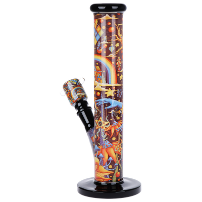 Pulsar Inside Print Straight Tube Bong | The World Was Mad | Back View