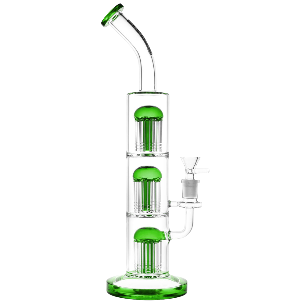 Pulsar Jellyfish Swarm Triple Perc Bong | Green