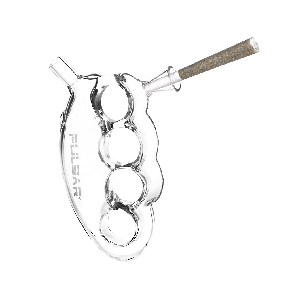 Pulsar Knuckle Bubbler Cone Holder | View with Pre-Roll