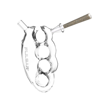 Pulsar Knuckle Bubbler Cone Holder | View with Pre-Roll