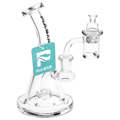 Pulsar Laid Back Dab Rig Set Travel Kit | Front View with Tag