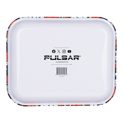 Pulsar Large Metal Rolling Tray | Interlocking Lizards | Back View