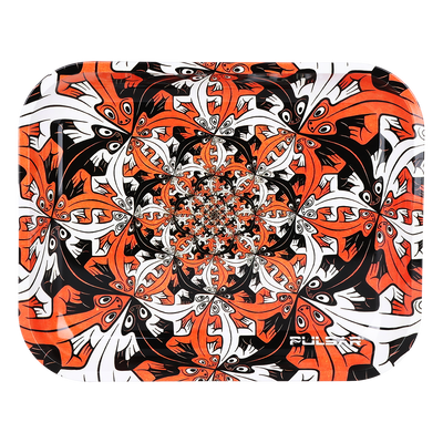 Pulsar Large Metal Rolling Tray | Interlocking Lizards | Front View