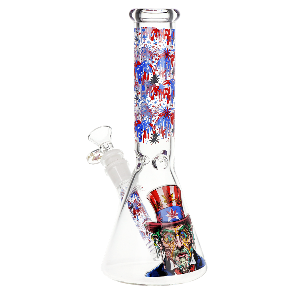 Pulsar Melting Uncle Sam Beaker Bong | Back View
