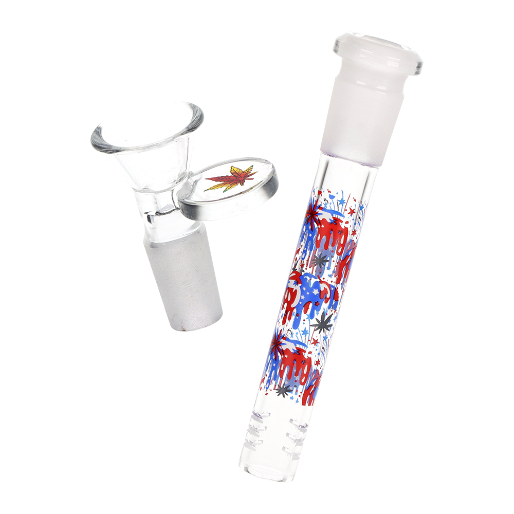 Pulsar Melting Uncle Sam Beaker Bong | Matching Herb Slide & Downstem